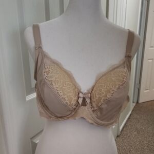 Olga Lace Trimmed Bra in Beige 40C